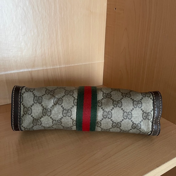 GUCCI Web Ophidia GG Monogram Coated Canvas Signature Vintage 1980s Clutch GOOD - Picture 5 of 11